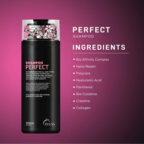 TRUSS Professional Perfect Shampoo 300ml All Hair Types Treatment Haircare - Picture 10 of 13